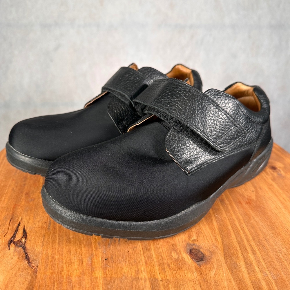 Dr. Comfort Brian X-Depth Mens 12W Black Good Lycra Leather Strap Shoes 6910